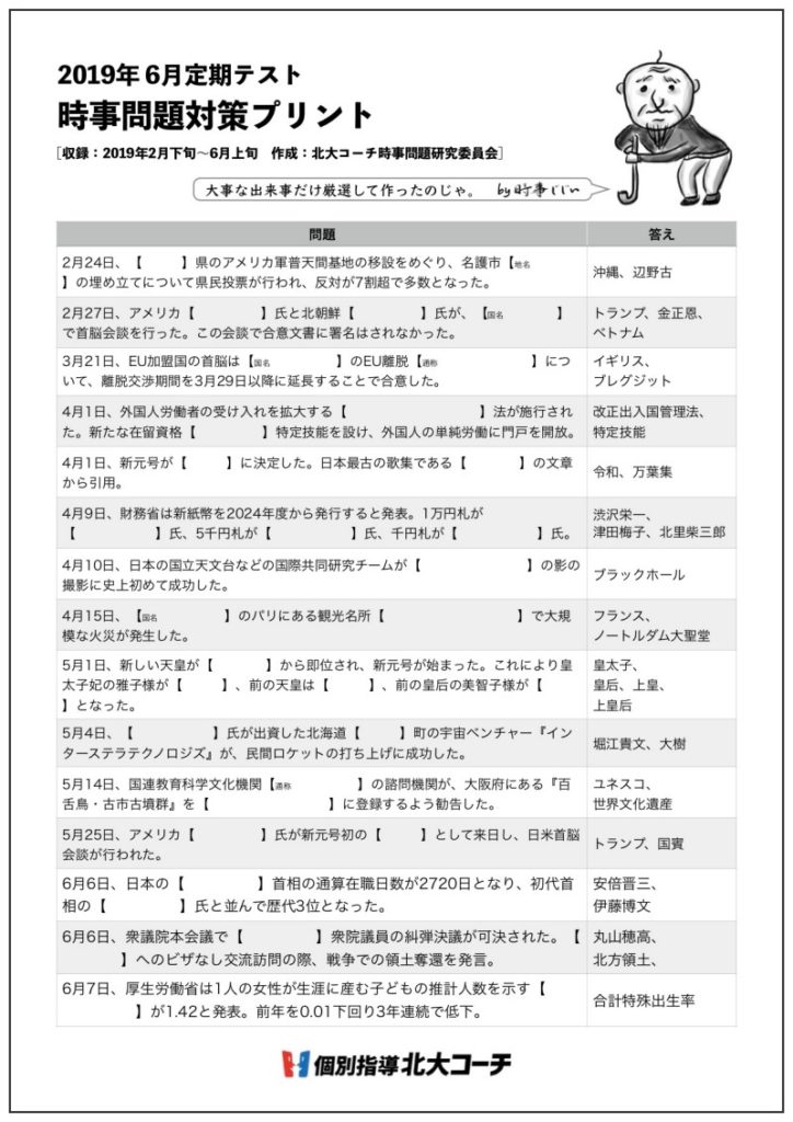 時事 問題 2020 スポーツ 1学期期末テストに！体育時事問題2020年4月～6月！